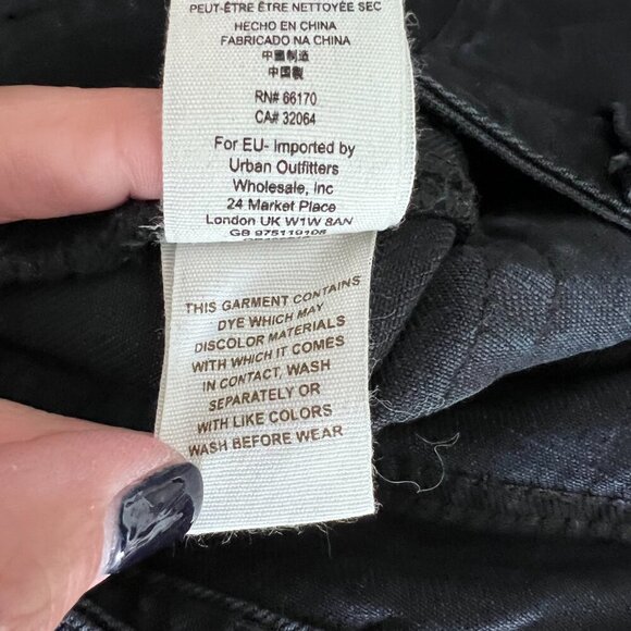Free People Black Cotton A-line Button Front Mini Skirt Size 27 - Picture 3 of 6